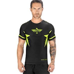 Elite Sports Star Short Sleeve BJJ Rash Guard Compression Stretch MMA Shirt S